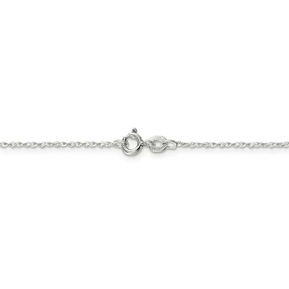 0.5mm, Sterling Silver, Twisted Serpentine Chain, 16 Inch