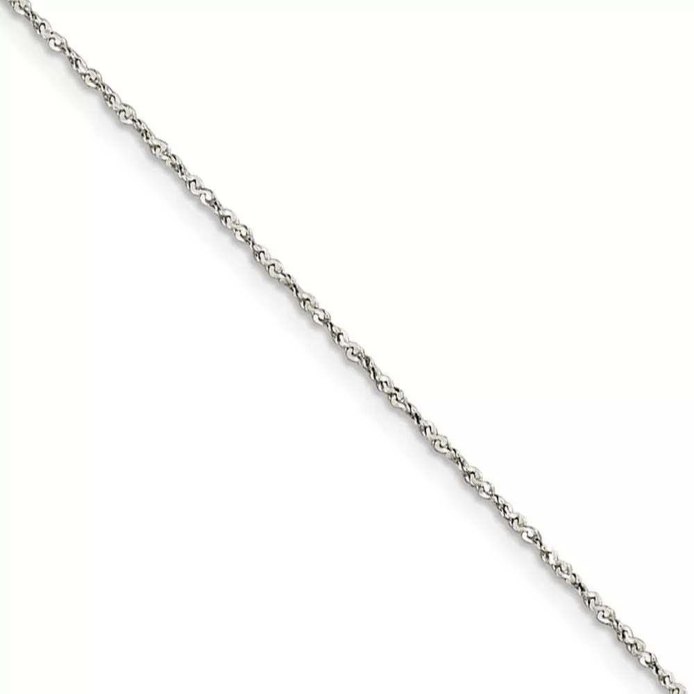 0.5mm, Sterling Silver, Twisted Serpentine Chain, 16 Inch