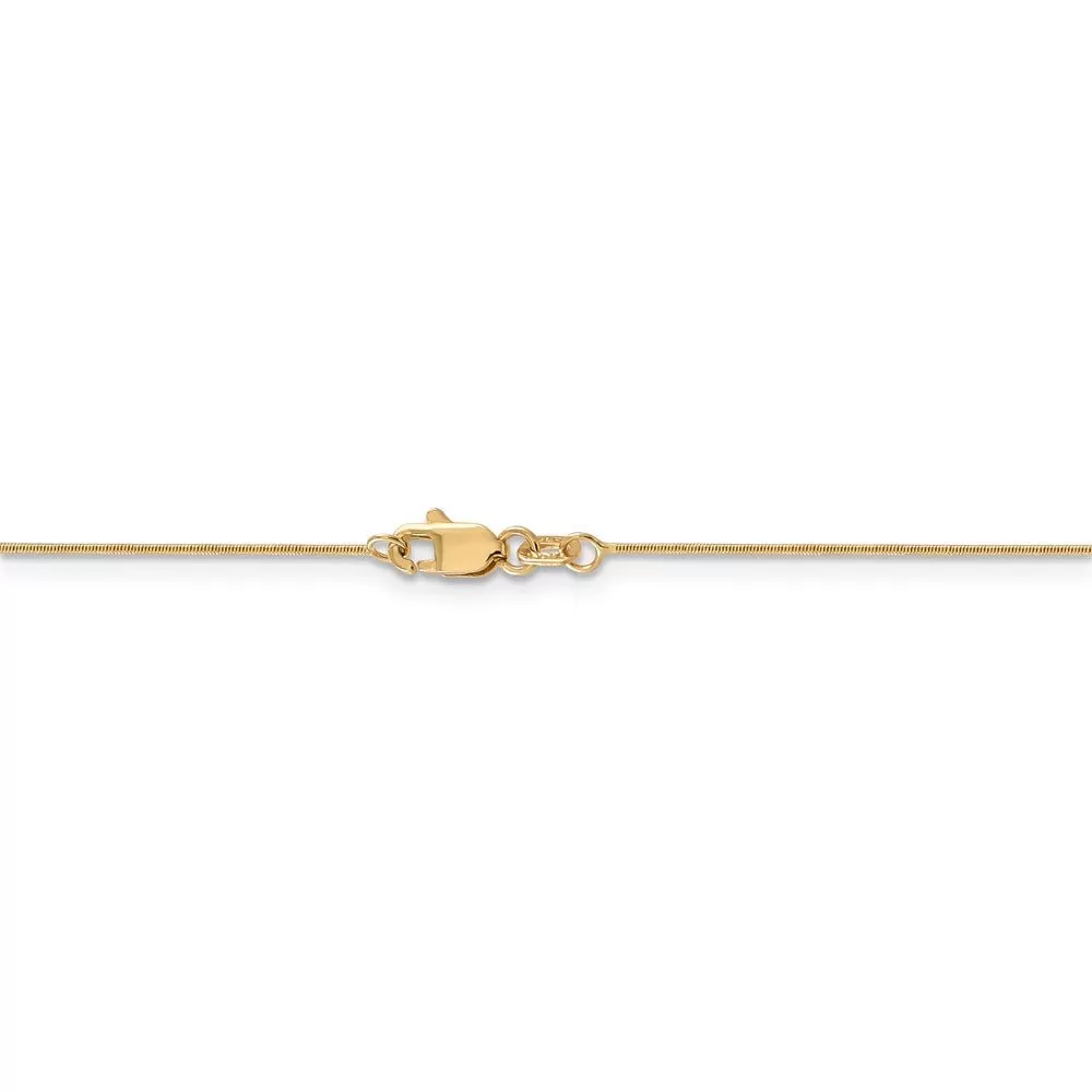 0.65mm, 14k Yellow Gold, Round Snake Chain Necklace