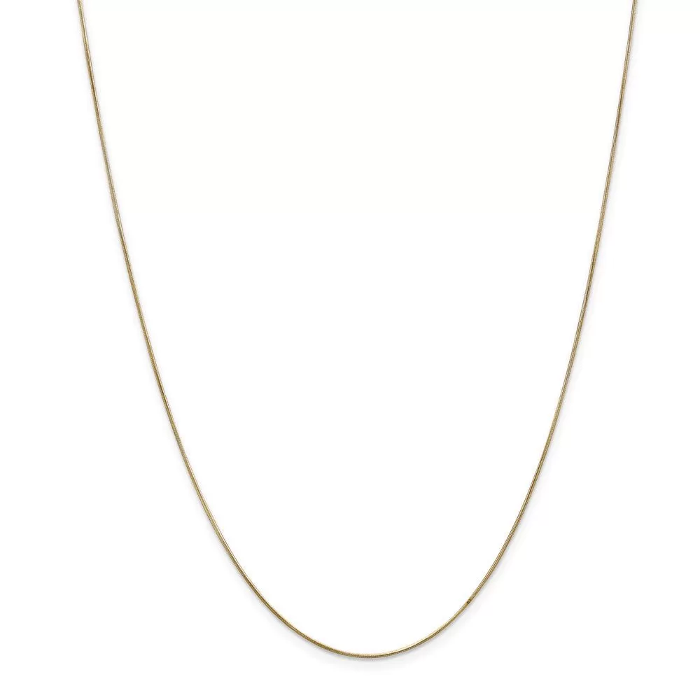 0.65mm, 14k Yellow Gold, Round Snake Chain Necklace