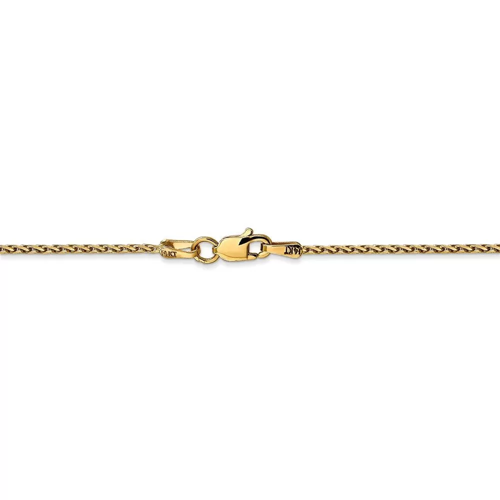 1.5mm 14k Yellow Gold Diamond Cut Round Wheat Chain Necklace