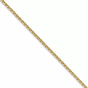 1.5mm 14k Yellow Gold Diamond Cut Round Wheat Chain Necklace