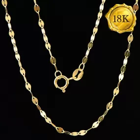 18 INCHES AU750 18KT SOLID GOLD CHAIN 18KT SOLID GOLD NECKLACE