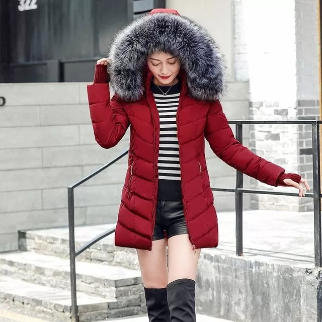 2018 Fashion Wadded jacket Female Coat Women Winter New Slim Warm Down cotton clothing Long sleeve Coat Winter Jackets