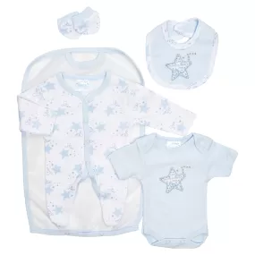 4pc Prem Pink/Sky Layette Set- Stars (3-8lbs) (PK12) 45JTC9401