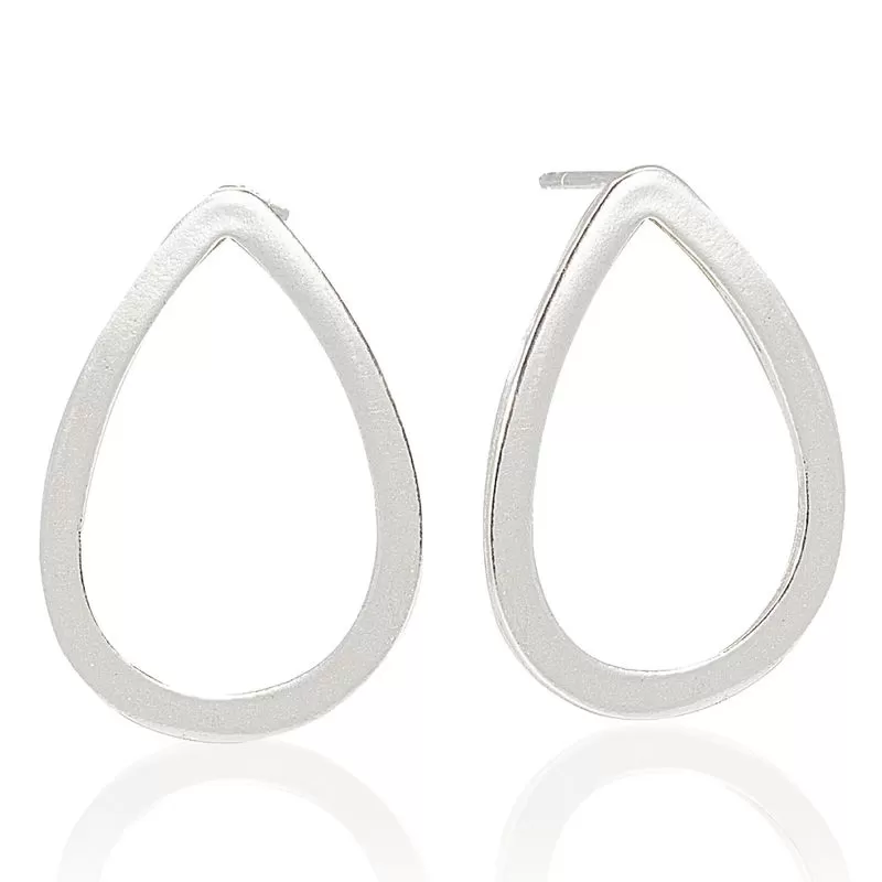 925 Sterling Silver drop shape dangle earrings