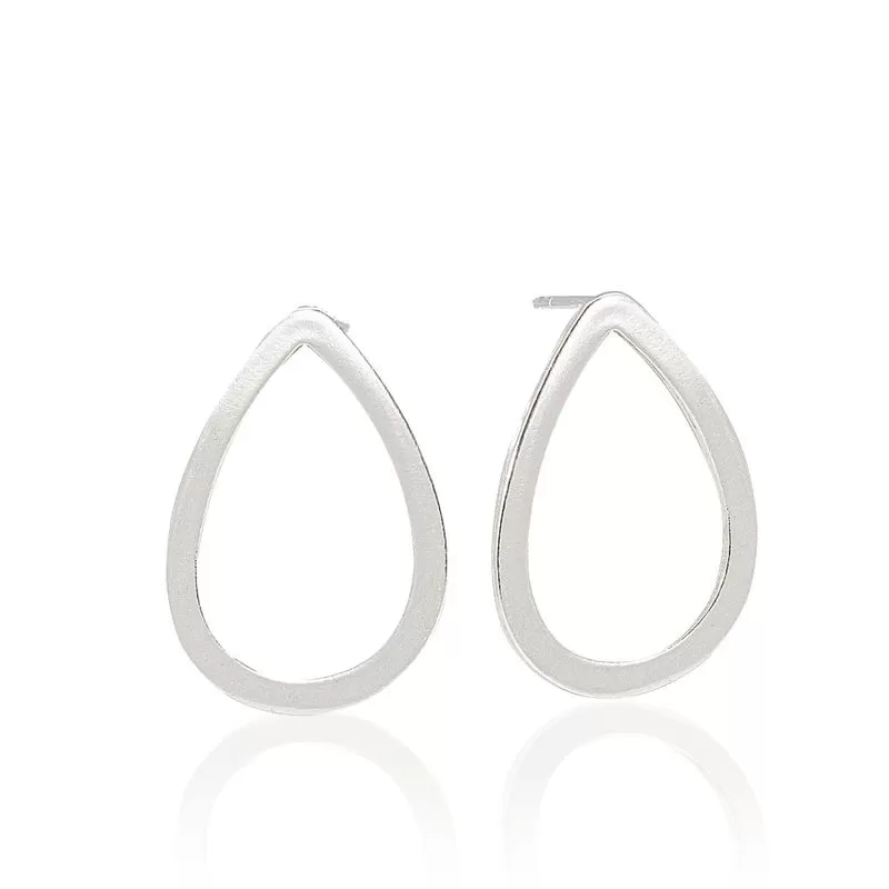 925 Sterling Silver drop shape dangle earrings