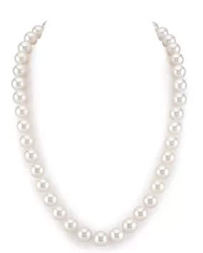 9.5-10.5mm White Freshwater Pearl Necklace - AAA Quality