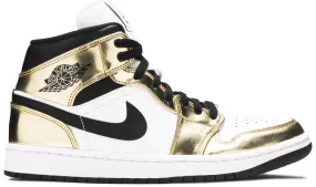 Air Jordan 1 Mid SE "METALLIC GOLD BLACK WHITE"