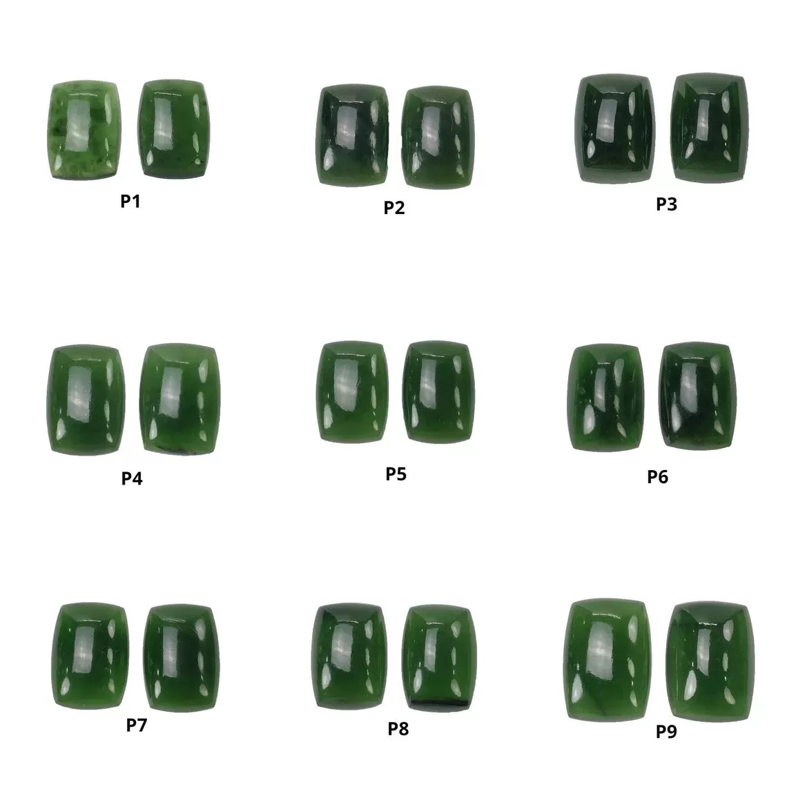 ANTIGORITE SERPENTINE Gemstone Cabochon : Natural Untreated Serpentine Cushion Shape Cabochon Pair