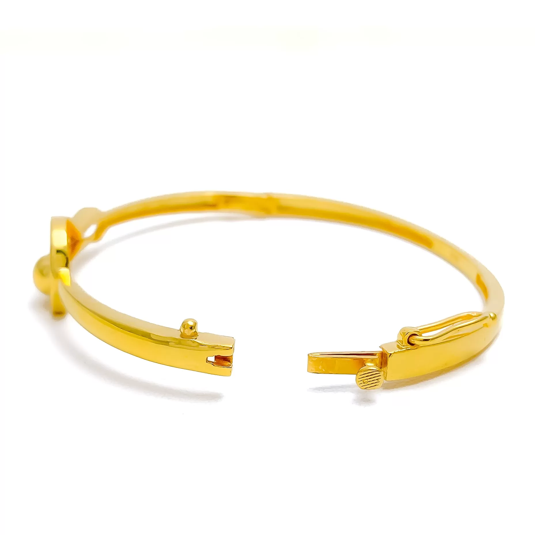 Attractive Striped Paisley 22k Gold Bangle Bracelet