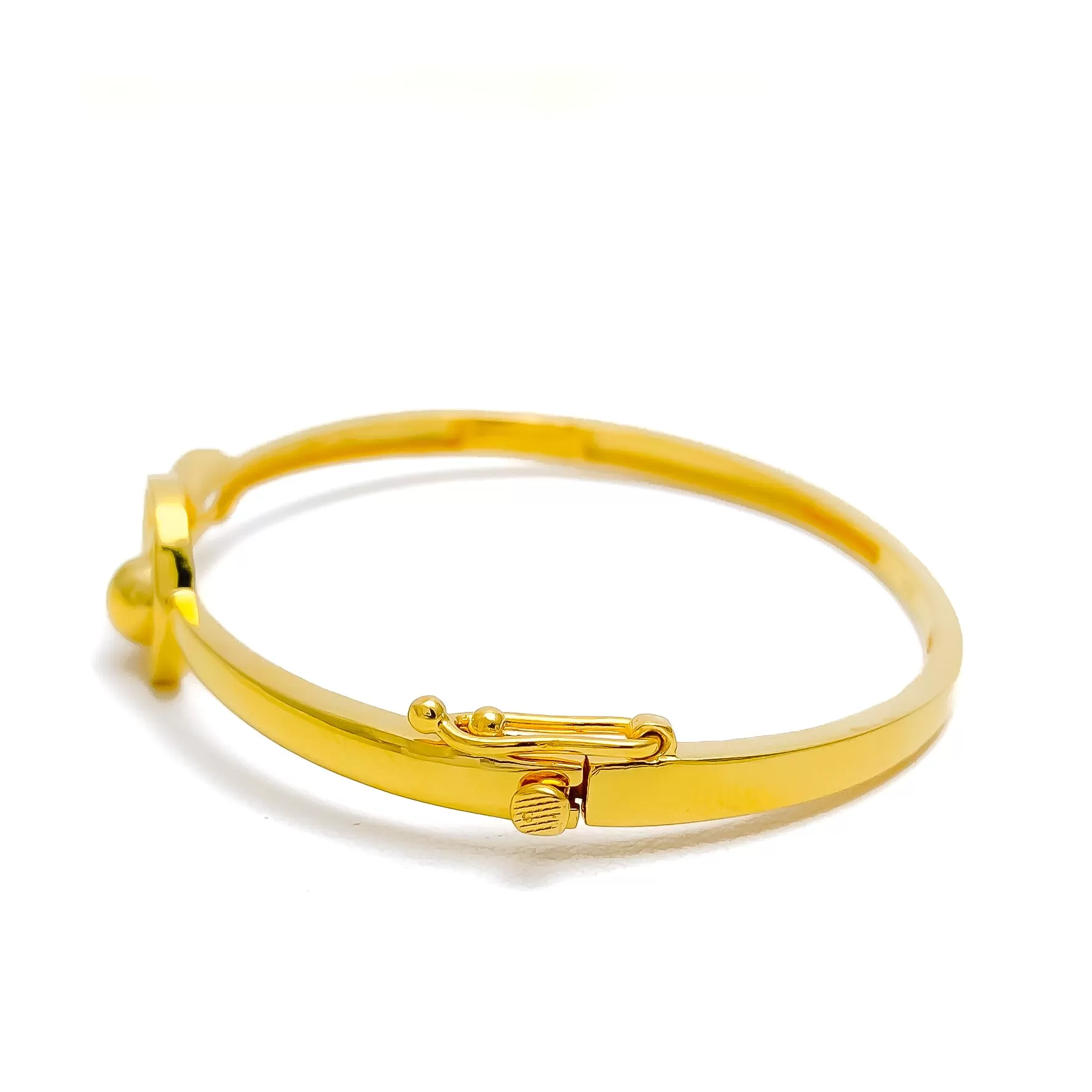 Attractive Striped Paisley 22k Gold Bangle Bracelet