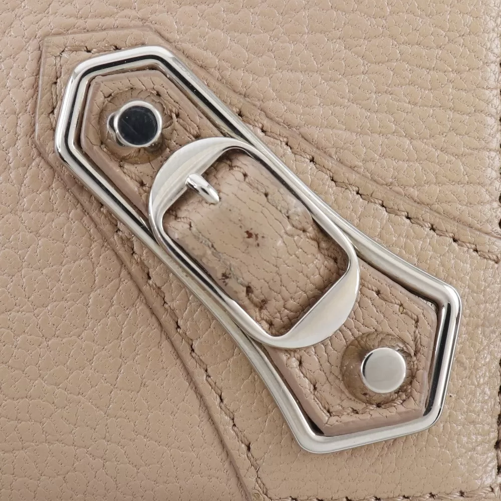 BALENCIAGA Long Wallet Purse 390187 Goatskin beige Classic continental zip Women Used Authentic