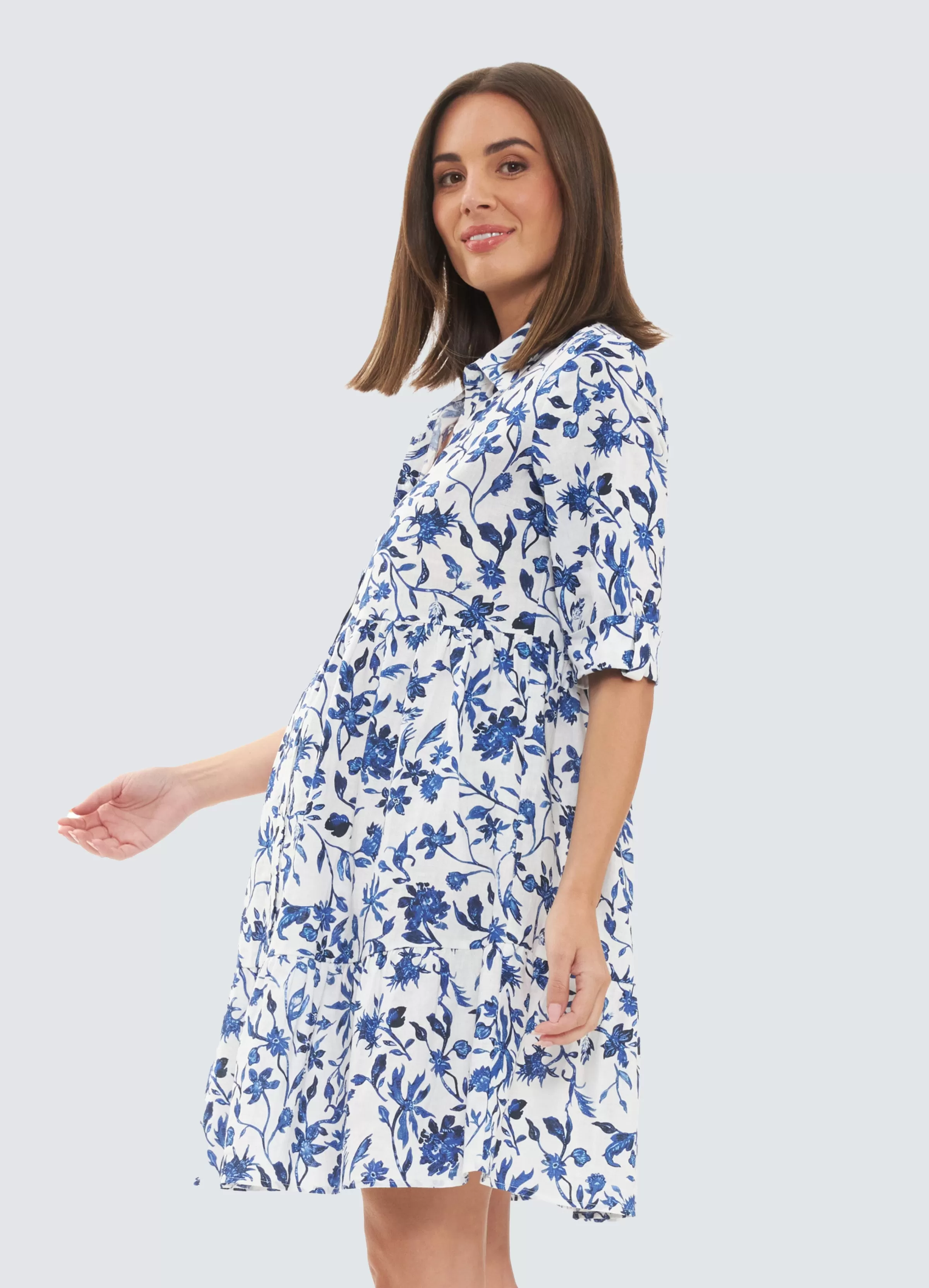 Bella Linen Maternity Dress