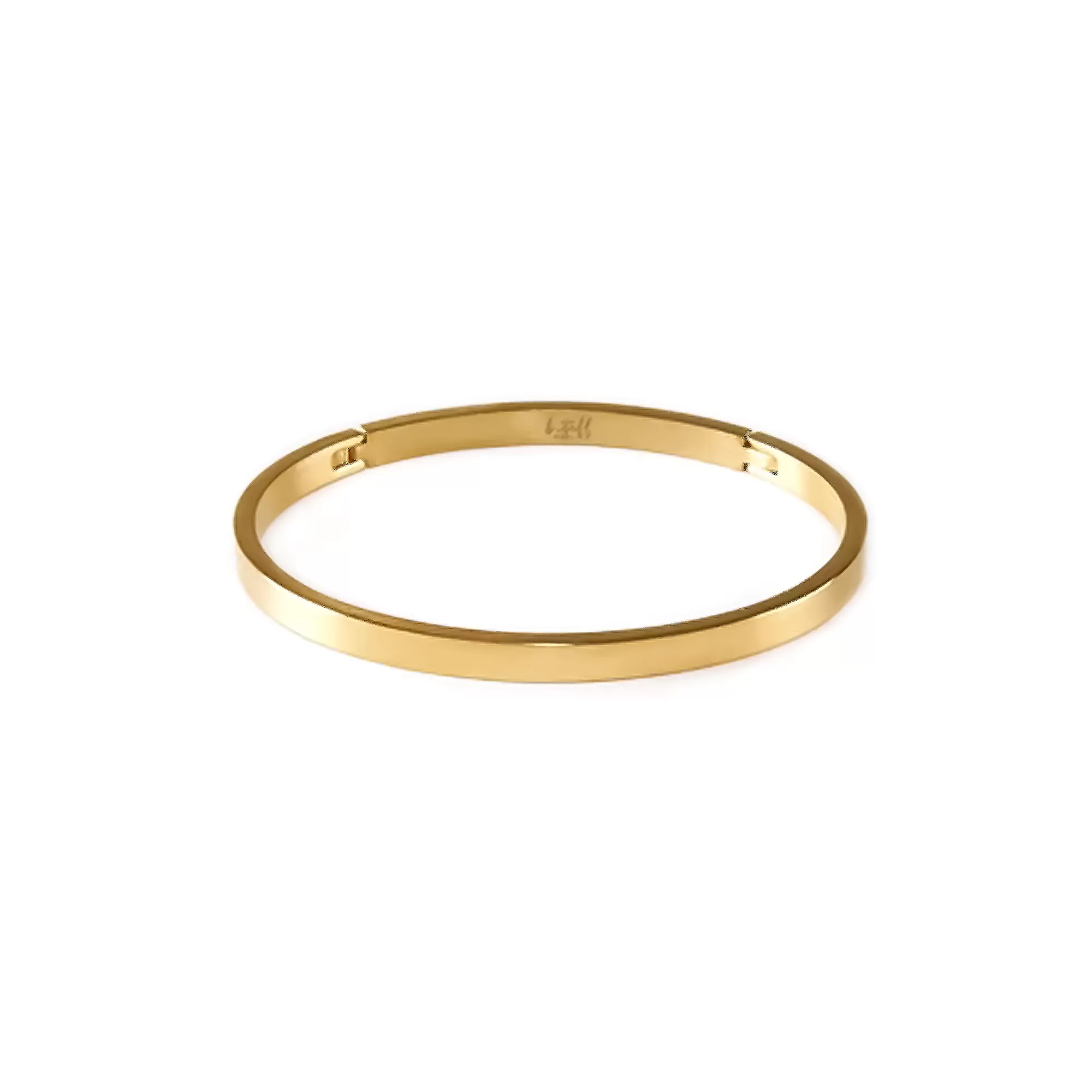 BG300G B.Tiff Simplicity Narrow Gold Plated Stainless Steel Bangle Bracelet