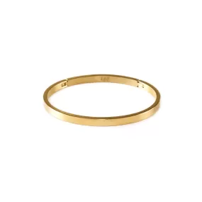 BG300G B.Tiff Simplicity Narrow Gold Plated Stainless Steel Bangle Bracelet