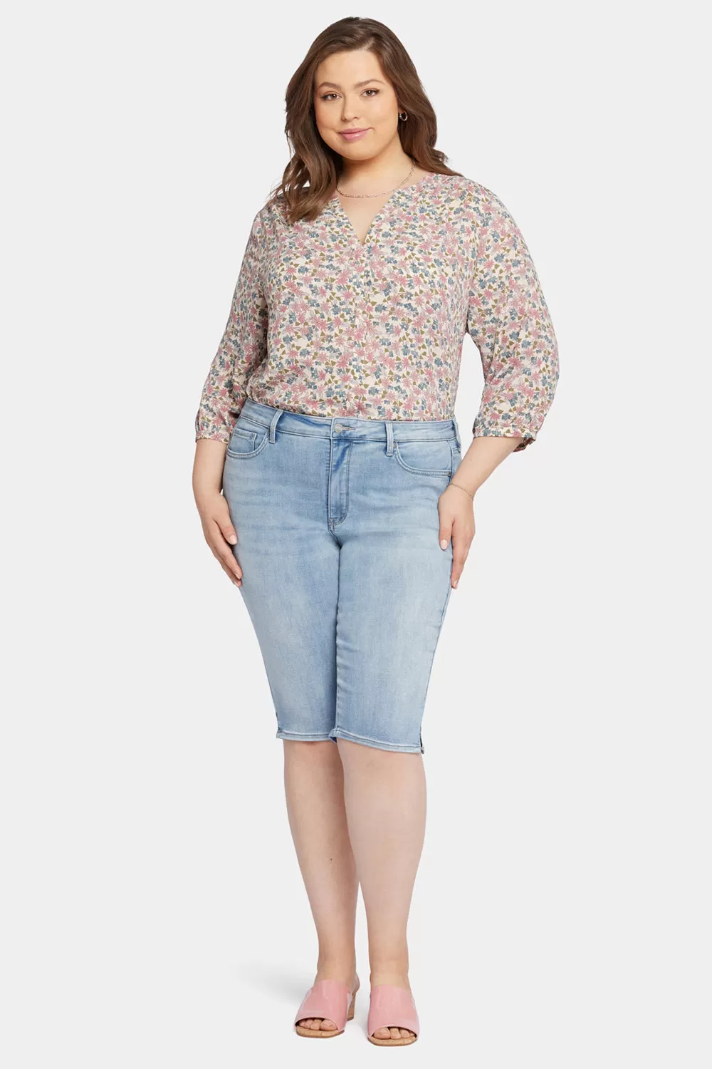 Bike Capri Jeans In Plus Size - Afterglow