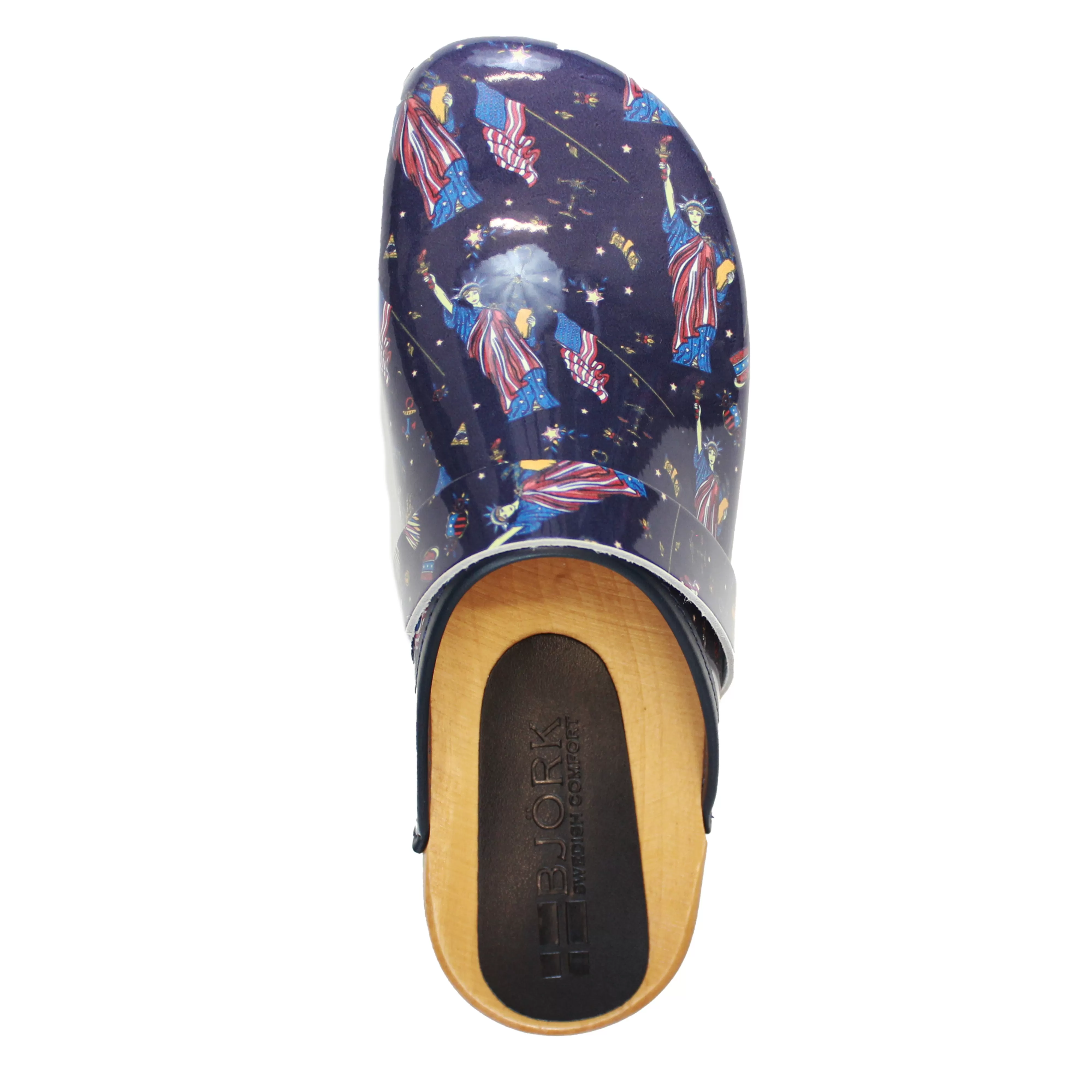 BJORK Maja Wood Liberty Leather Clogs