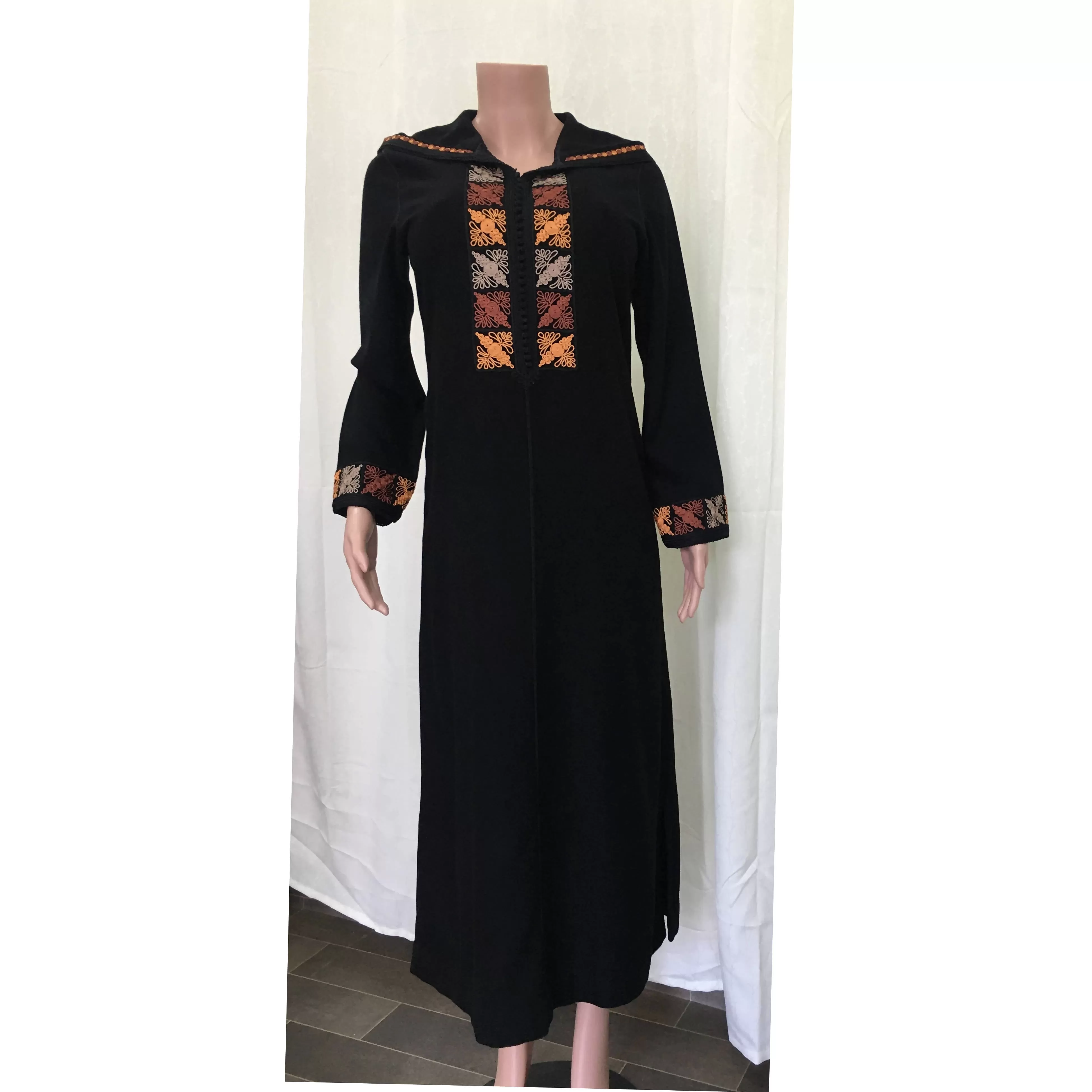 Black and Orange Moroccan Djellaba