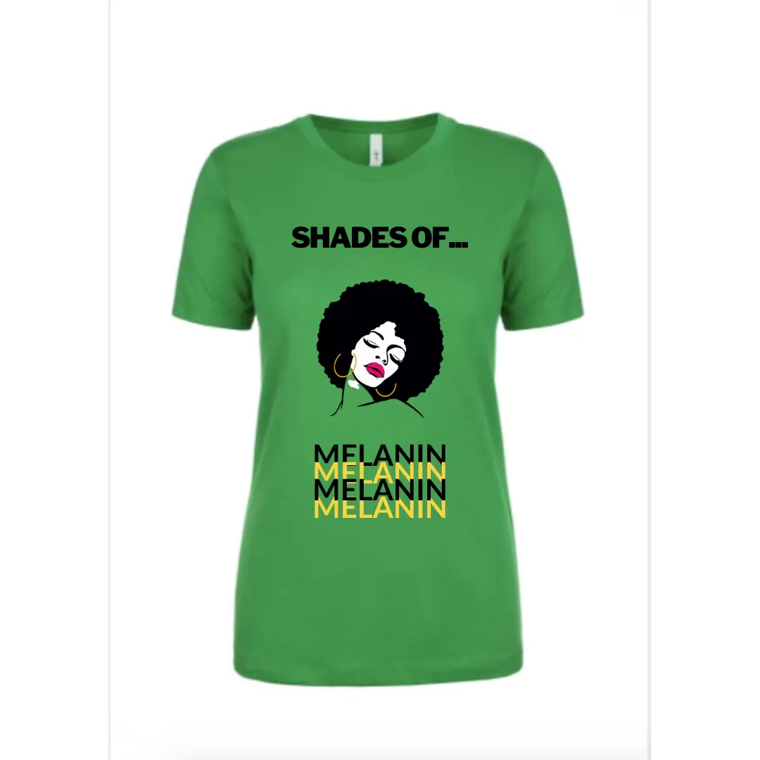 Black Beauty, (Shades of Melanin), African Goddess, Casual Afrocentric Tee Shirt For Women