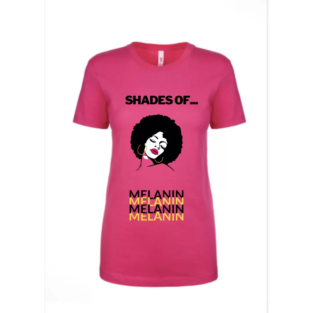 Black Beauty, (Shades of Melanin), African Goddess, Casual Afrocentric Tee Shirt For Women