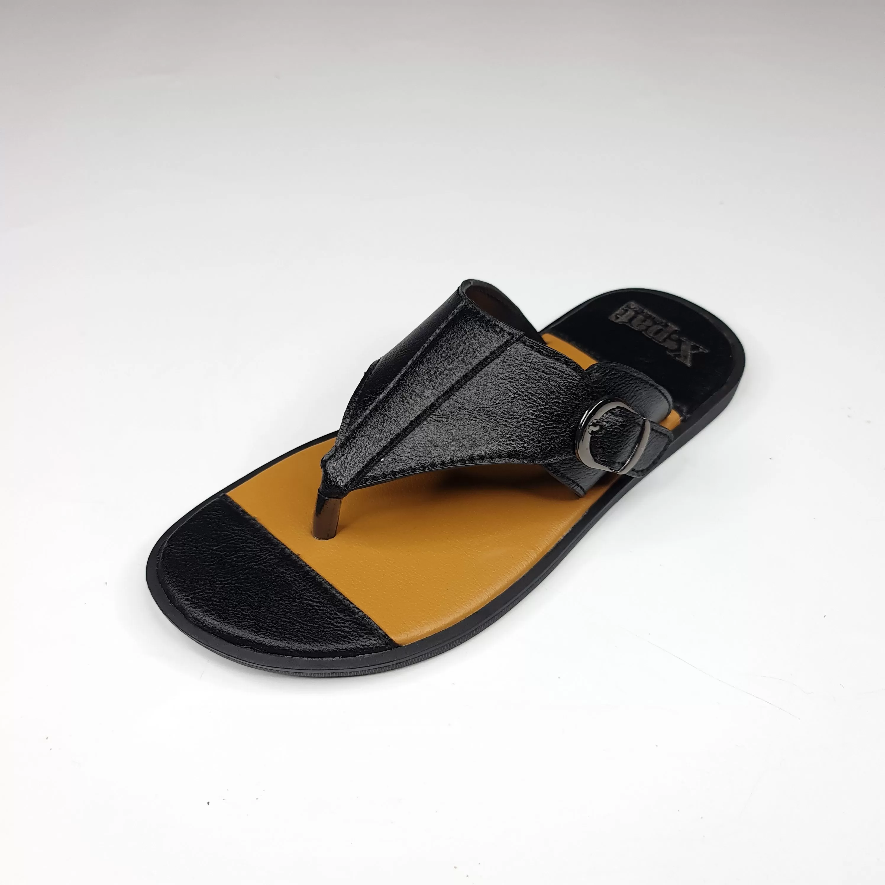 Black Twin Buckle Slippers