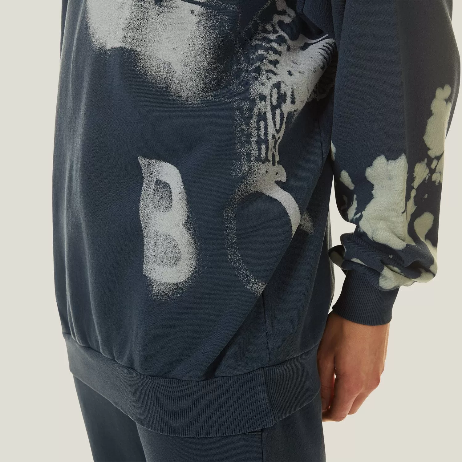 BLEACHED BOY HOODIE - NAVY