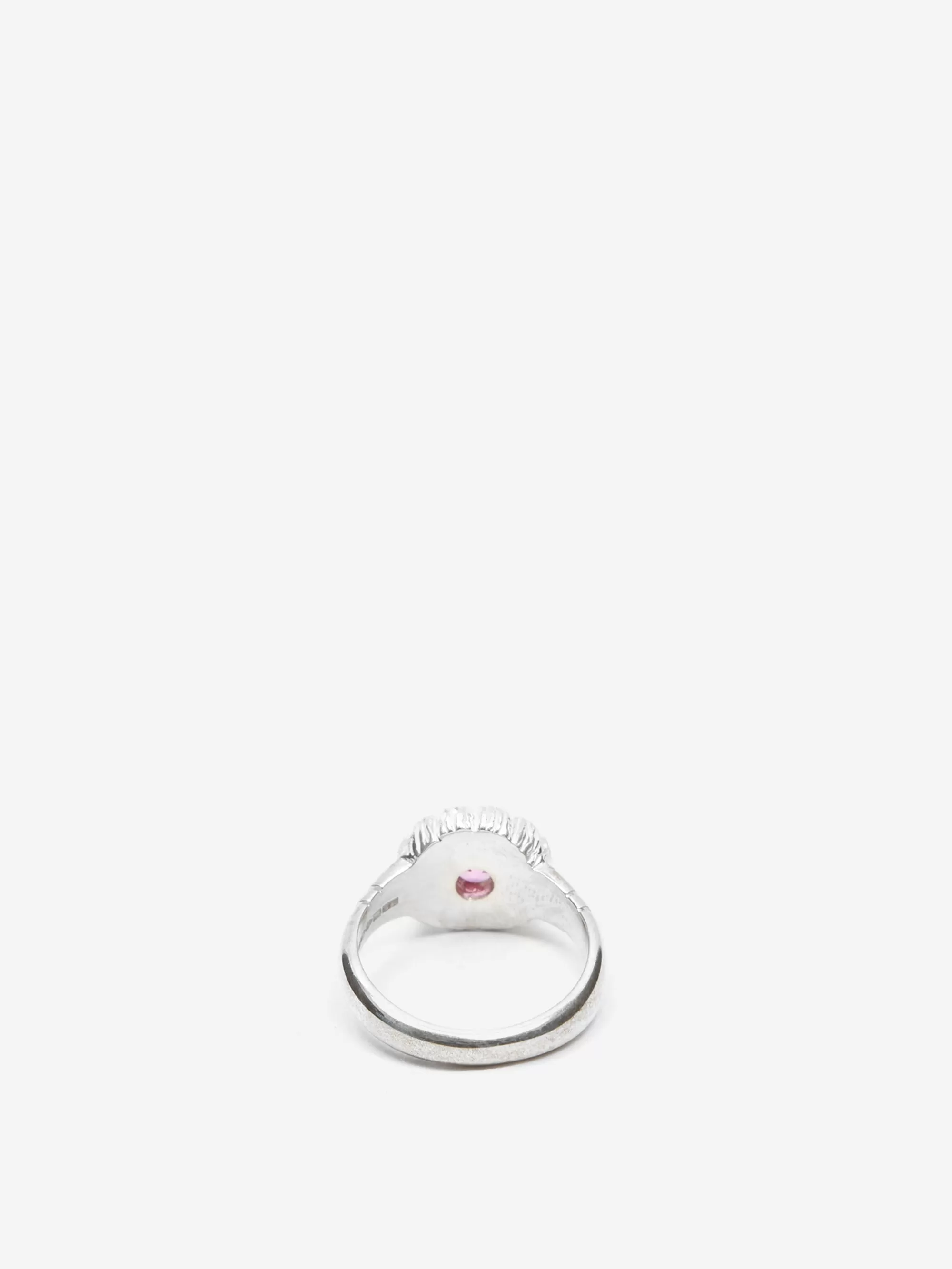 Bleue Burnham Flower Press Ring - Silver/Pink