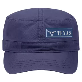 Bullhead Texas Leatherette Patch Garment Washed Superior Cotton Twill Military Hat for Men and Women