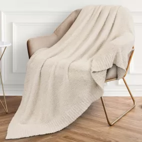 Buttery Soft Fluffy Cream Knit Blanket