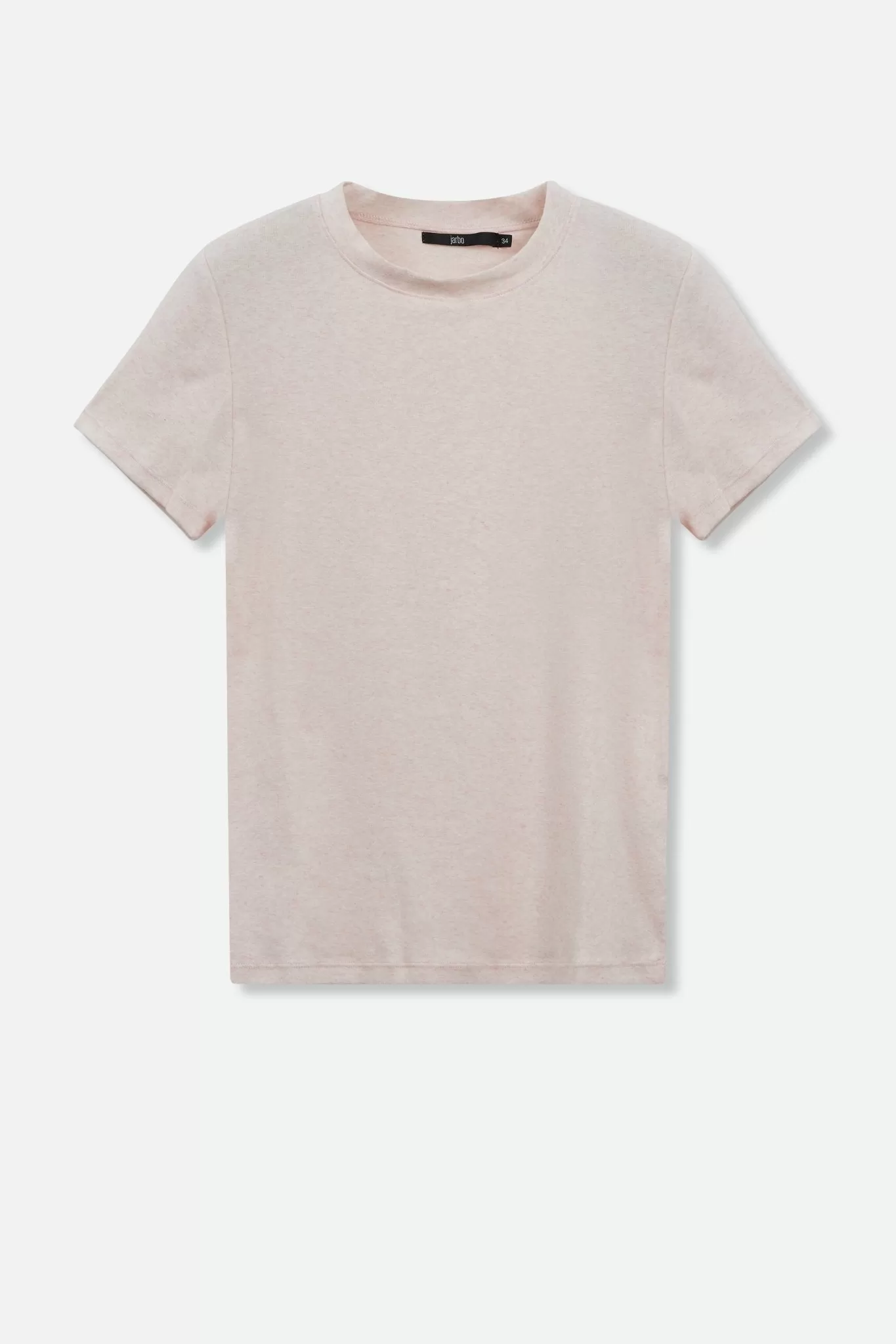 CAP SLEEVE CREW IN HEATHERED PIMA COTTON IN PINK HEATHER