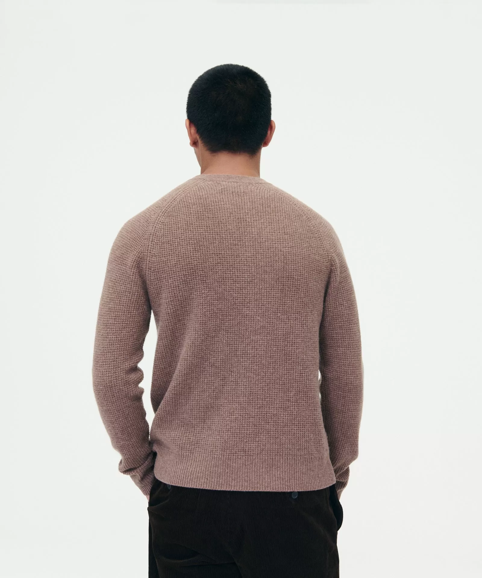 Cashmere Waffle Crewneck Sweater