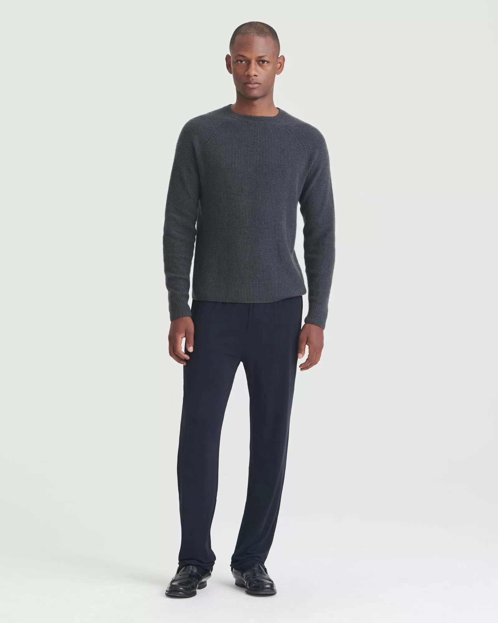 Cashmere Waffle Crewneck Sweater