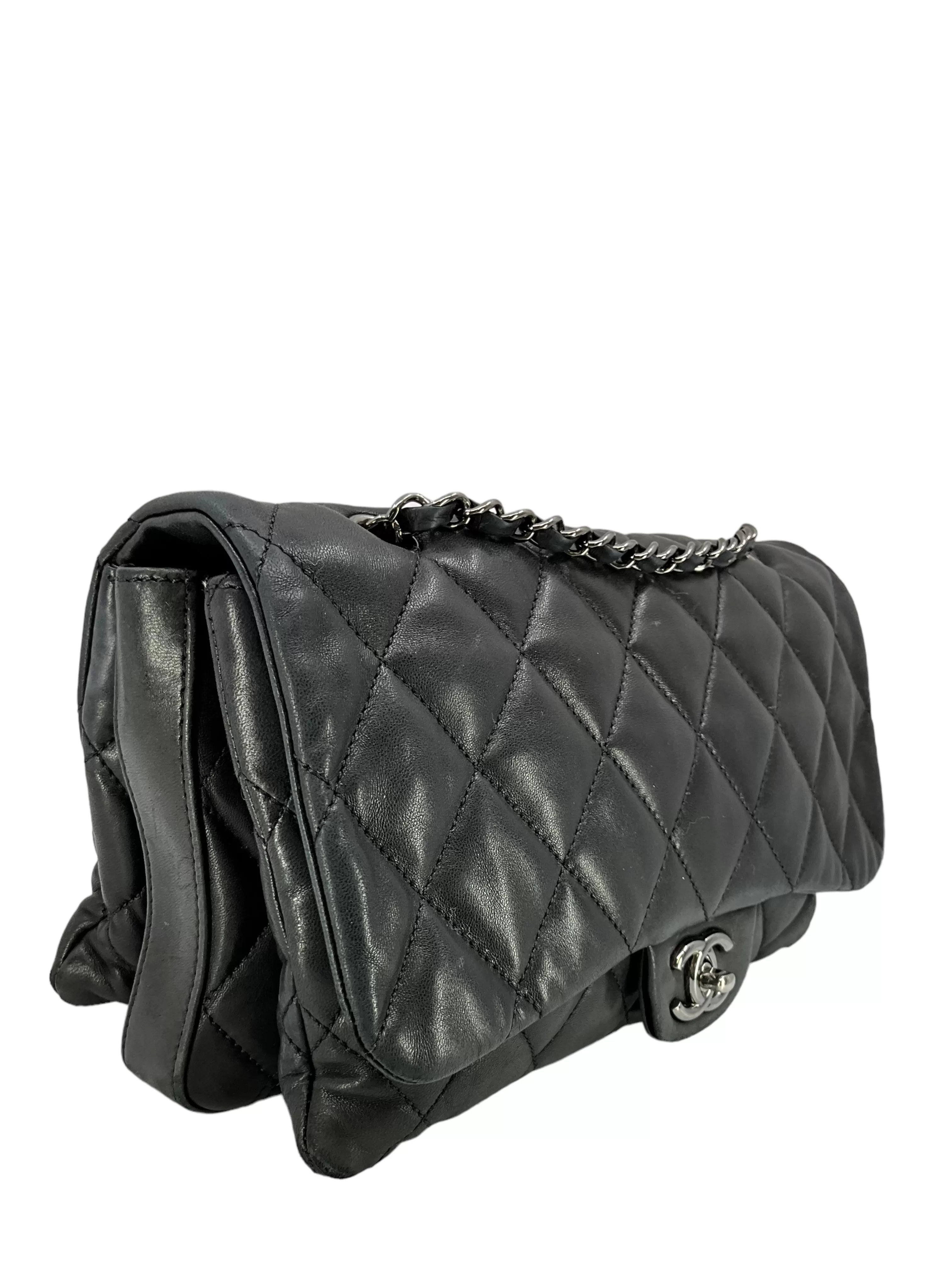 CHANEL Lambskin Quilted Jumbo Chanel 3 Flap Bag