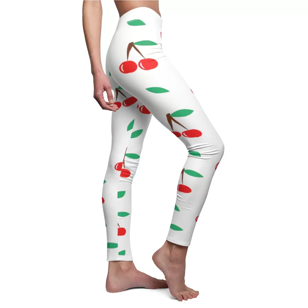 Cherry Pattern Leggings by Tshirt Unlimited