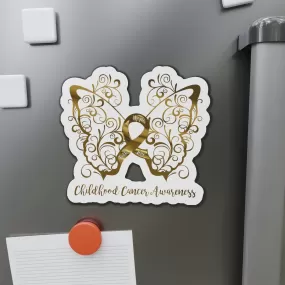 Childhood Cancer Awareness Filigree Butterfly Flexible Vehicle Magnet