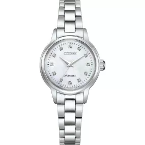 CITIZEN COLLECTION AUTOMATIC MECHANICAL ANALOG SILVER LADIES WATCH PR1030-57D