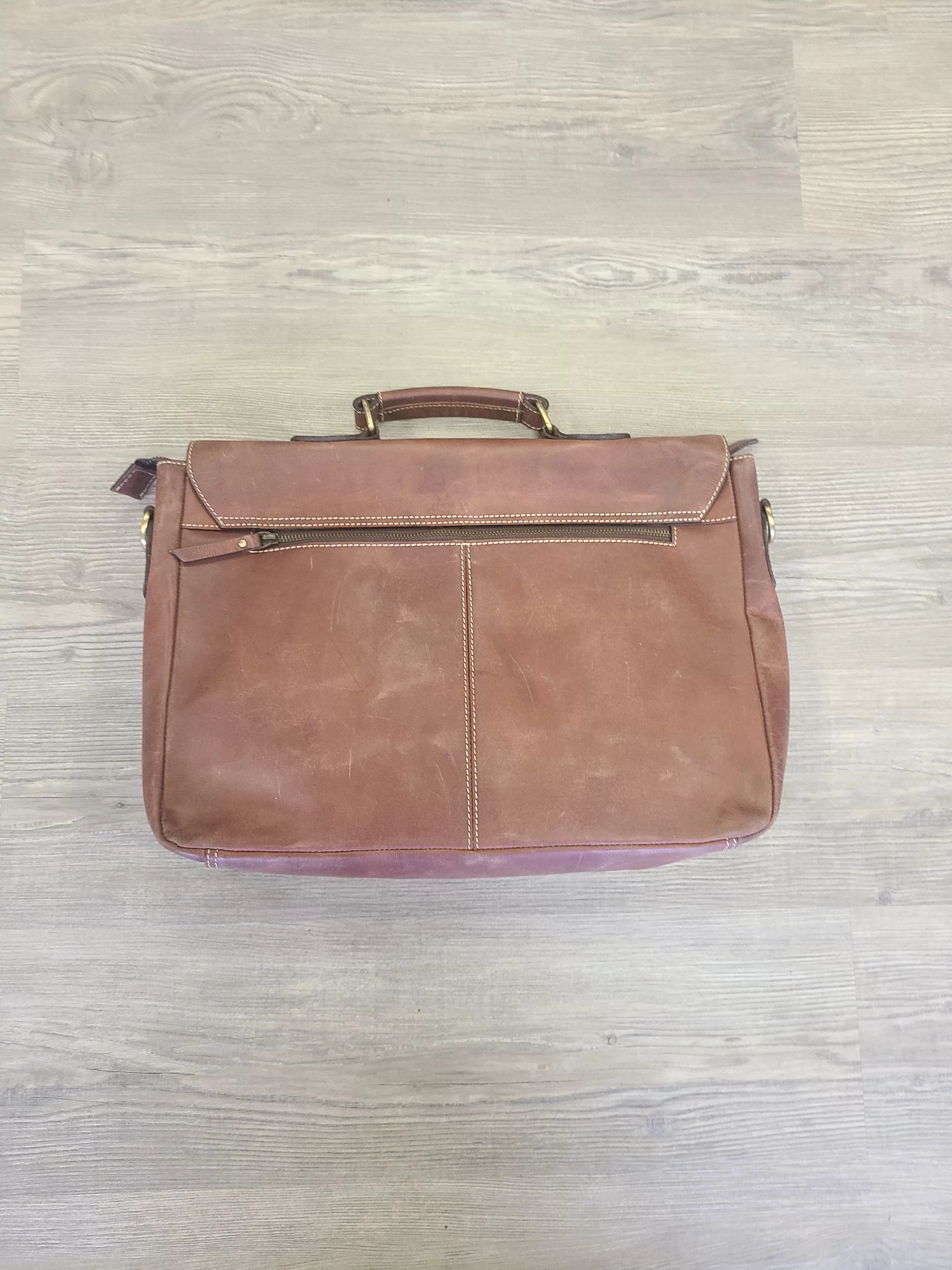 Classic Leather Stitched Messenger Bag