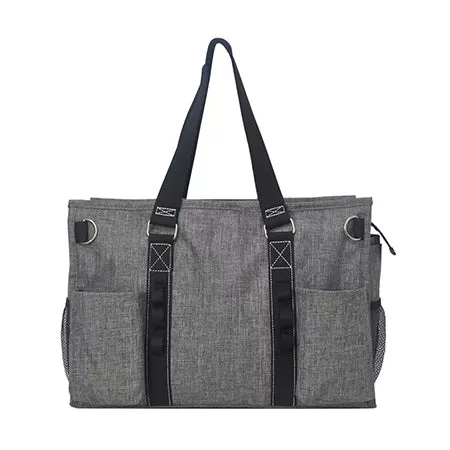 Crosshatch Gray NGIL Zippered Lined Caddy Organizer Tote Bag