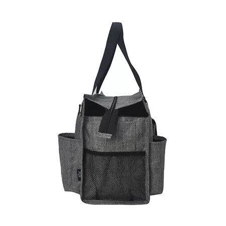 Crosshatch Gray NGIL Zippered Lined Caddy Organizer Tote Bag