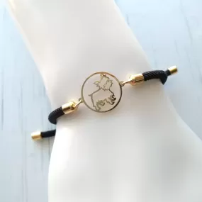 Dani Round Terrier Corded Slider Bracelet