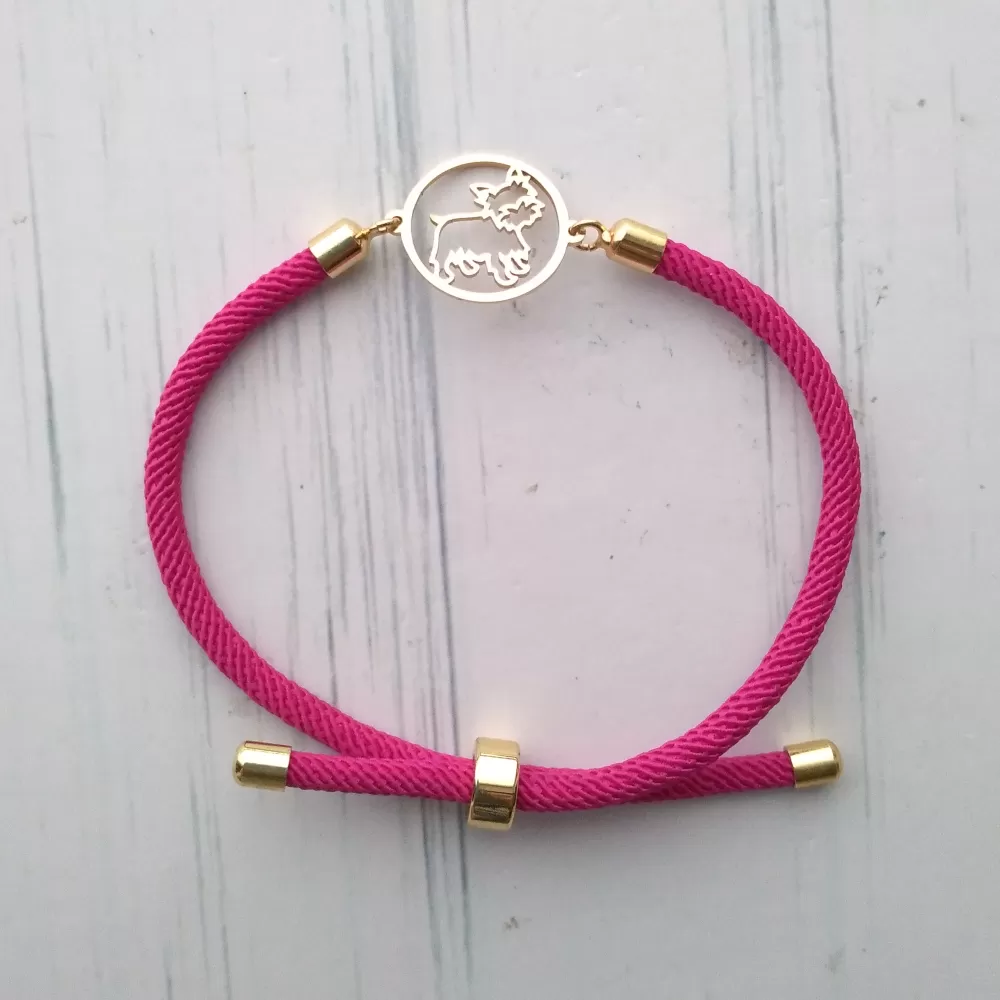 Dani Round Terrier Corded Slider Bracelet