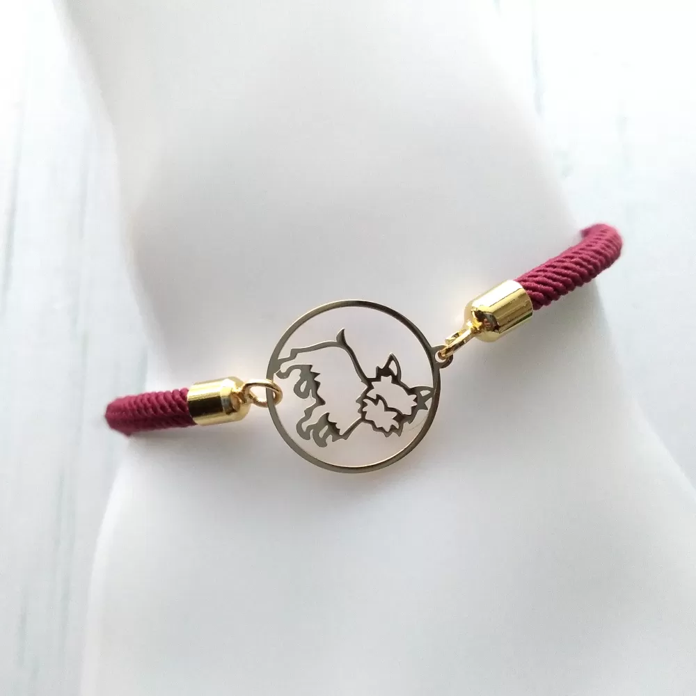 Dani Round Terrier Corded Slider Bracelet