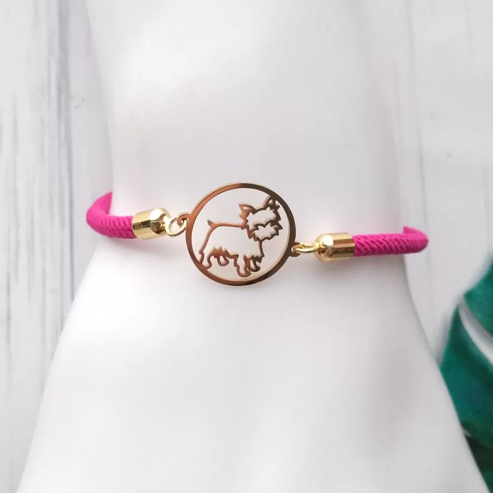 Dani Round Terrier Corded Slider Bracelet