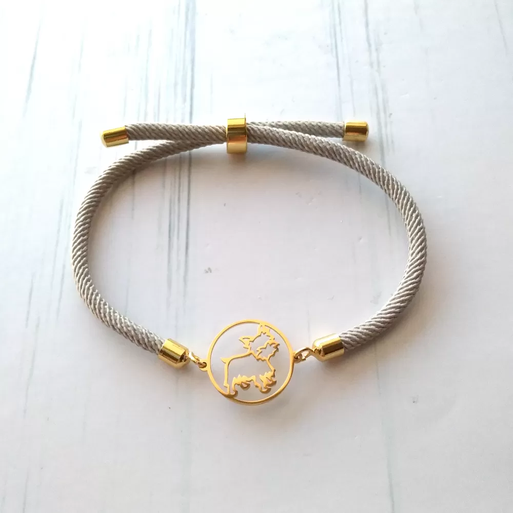 Dani Round Terrier Corded Slider Bracelet