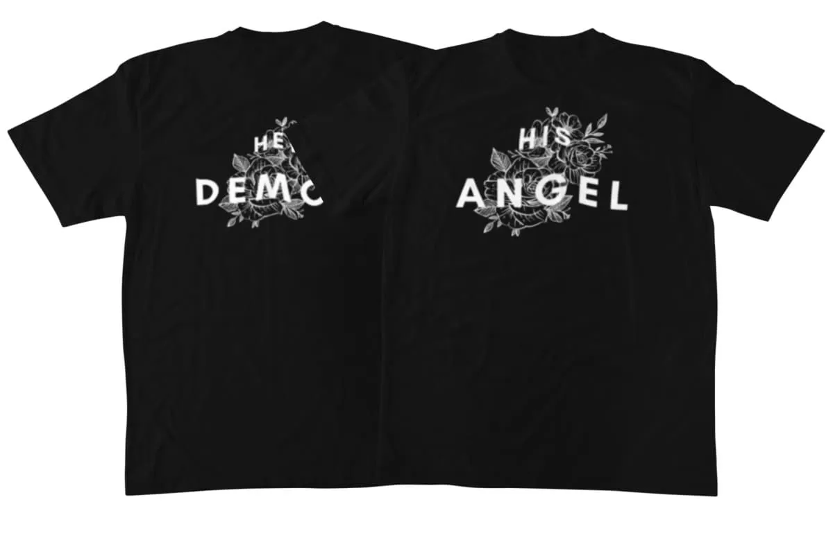 Demon And Angel Matching Couple T-Shirts