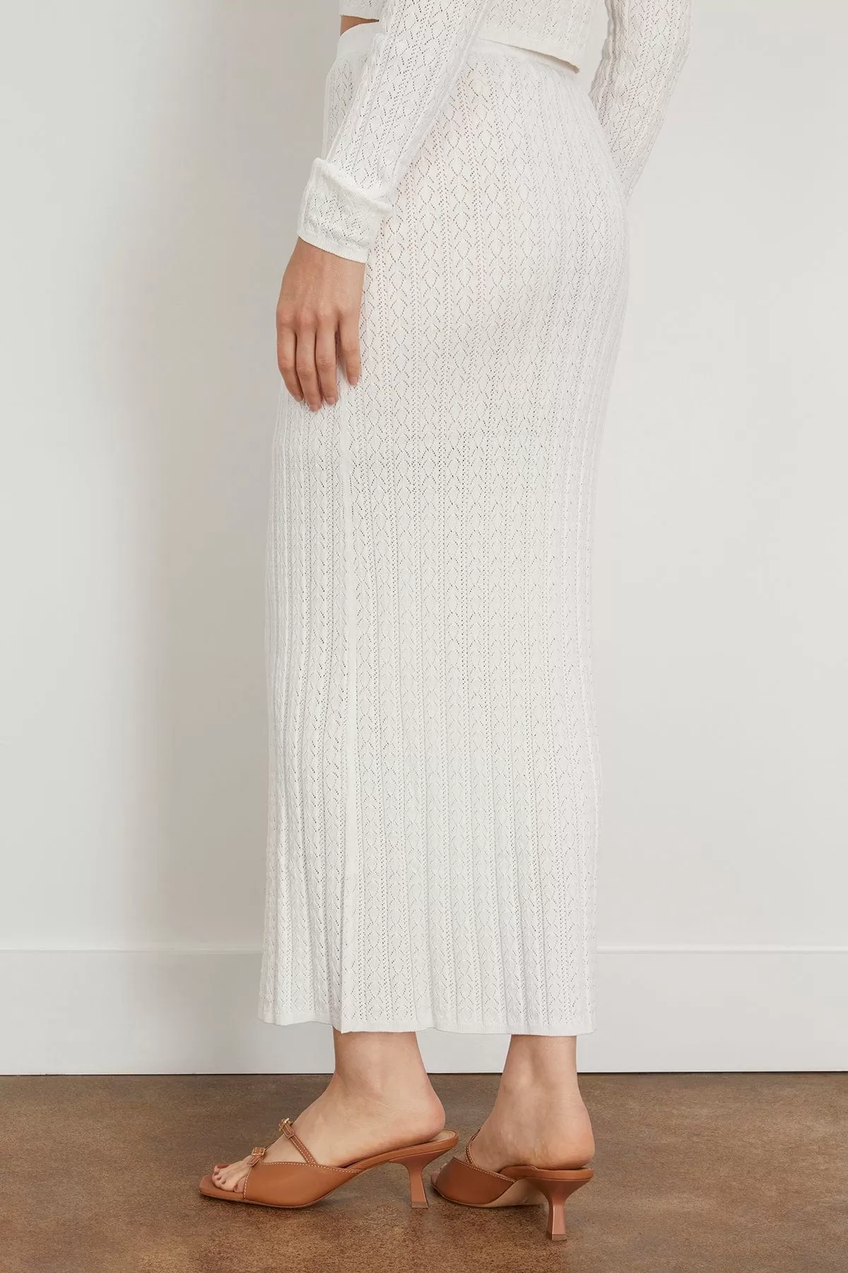 Dera Long Skirt in Ivory