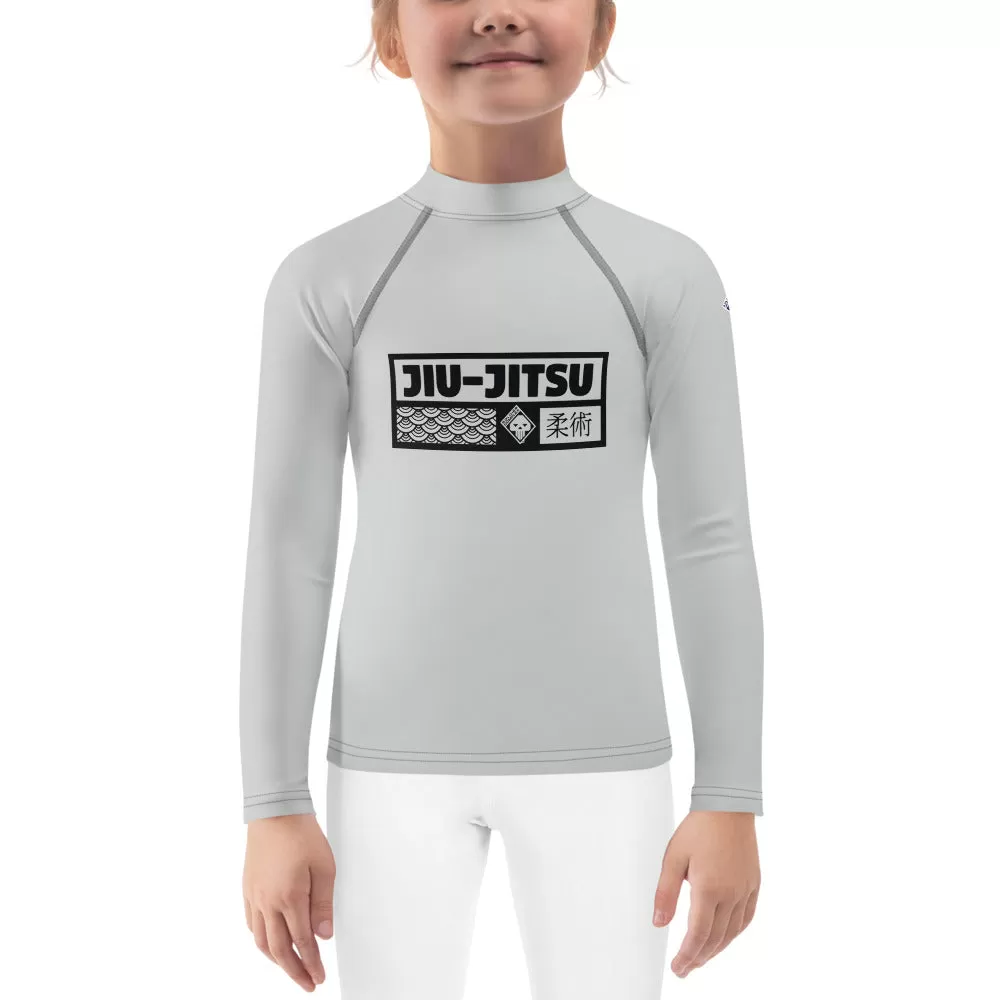 Dynamic Style: Kid's Girls Long Sleeve BJJ Rash Guard Jiu-Jitsu 018 - Smoke