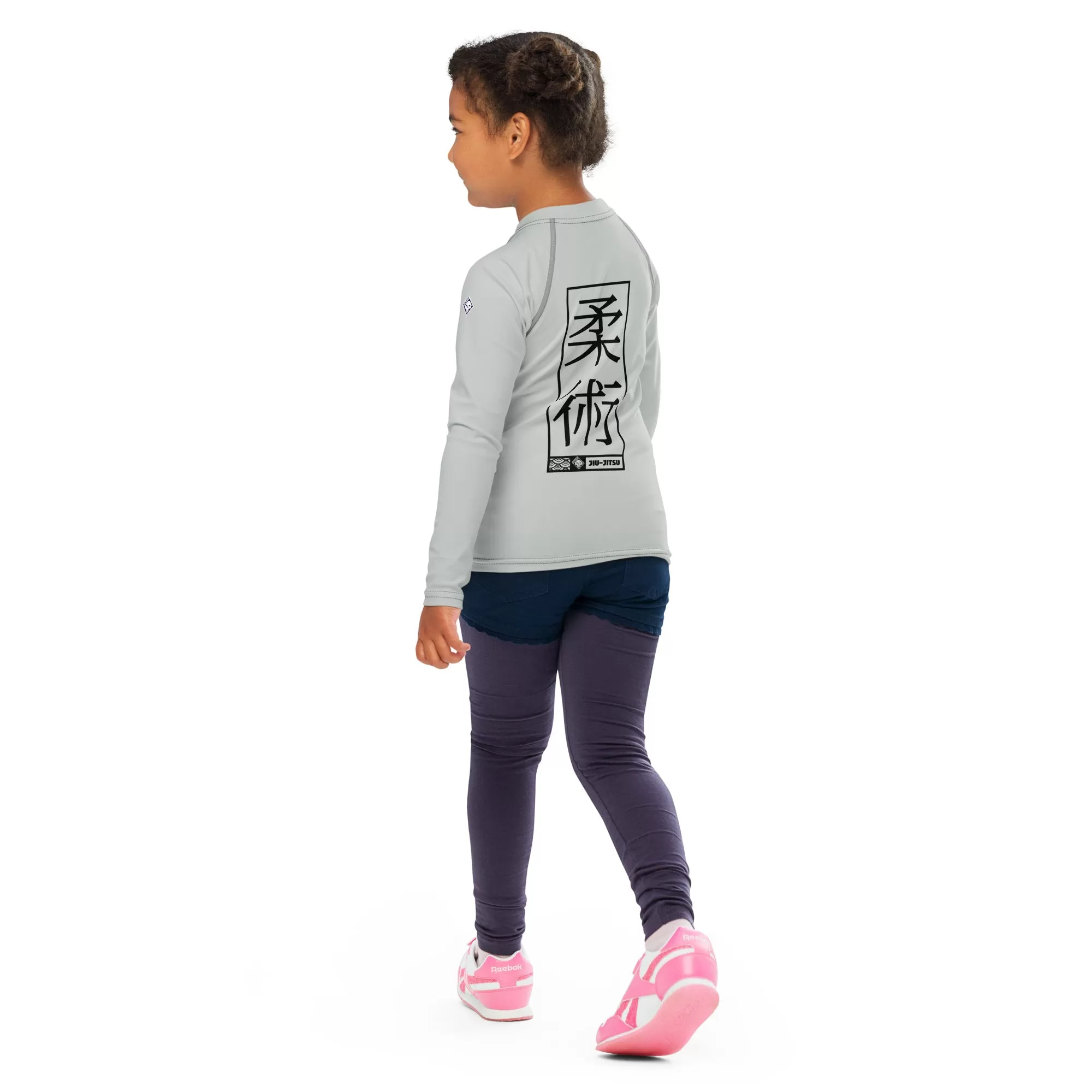 Dynamic Style: Kid's Girls Long Sleeve BJJ Rash Guard Jiu-Jitsu 018 - Smoke