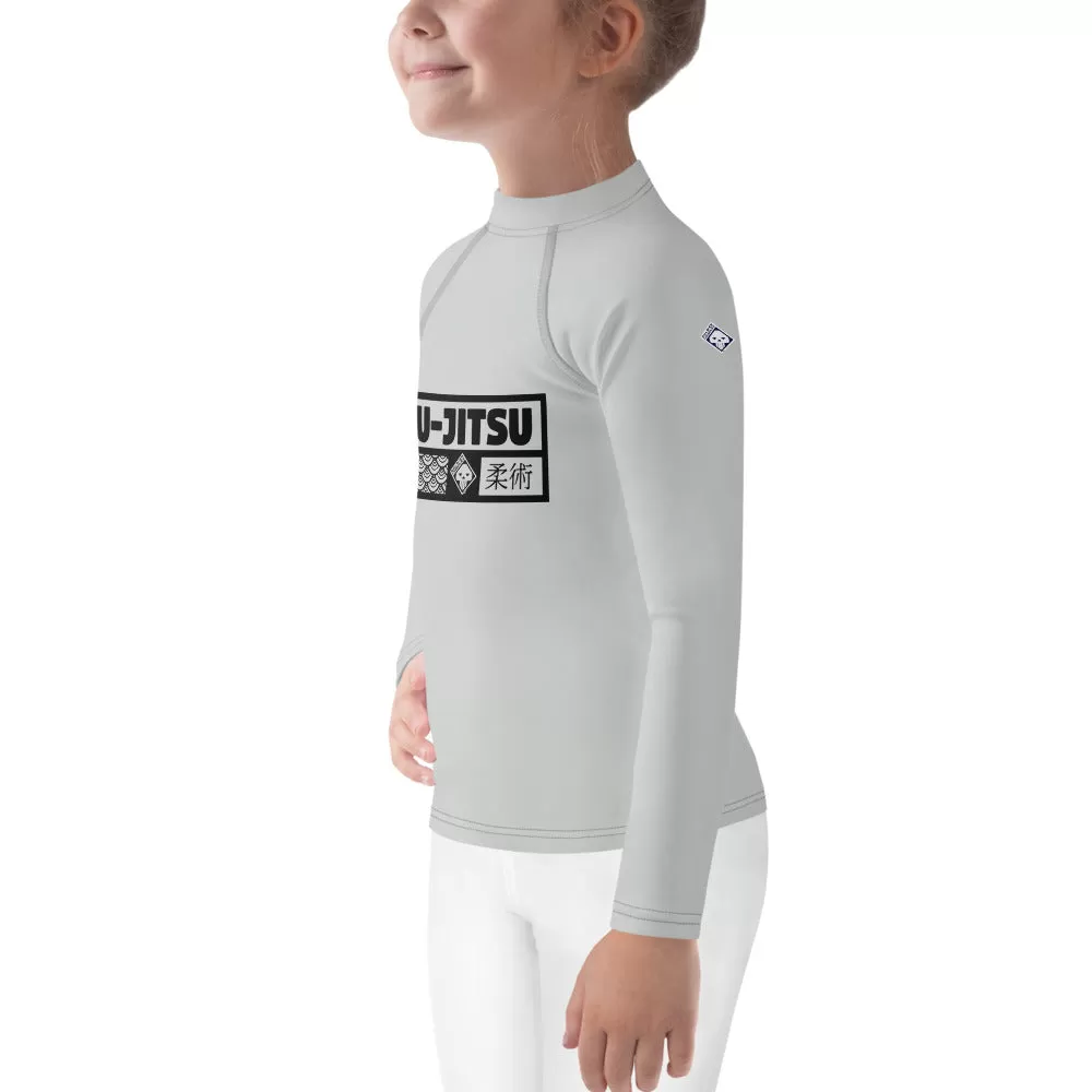 Dynamic Style: Kid's Girls Long Sleeve BJJ Rash Guard Jiu-Jitsu 018 - Smoke